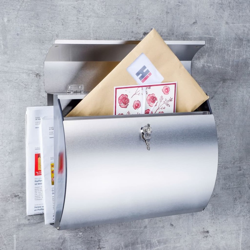 HI Letter Box with Newspaper Holder 38×13.3×30.4 cm Stainless Steel