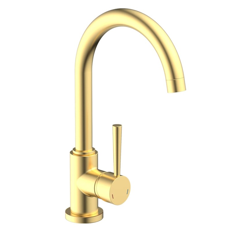 SCHTTE Kitchen Mixer Tap with Round Spout CORNWALL Matte Gold