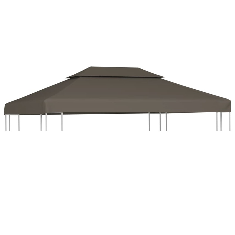 Berkfield 2-Tier Gazebo Top Cover 310 g/m__ 4×3 m Taupe