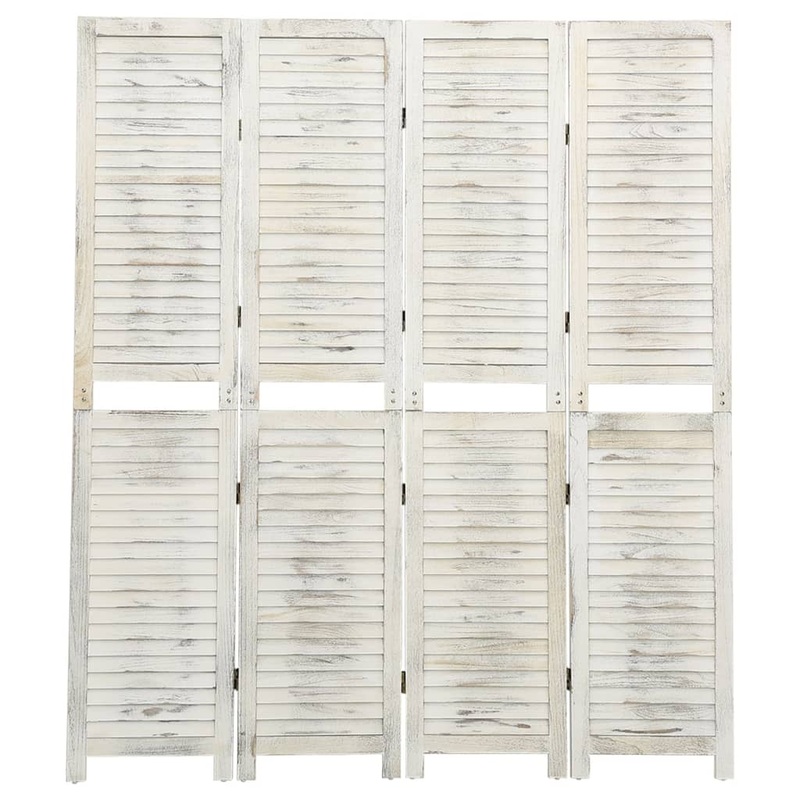 Berkfield 4-Panel Room Divider Cream 140×165 cm Wood