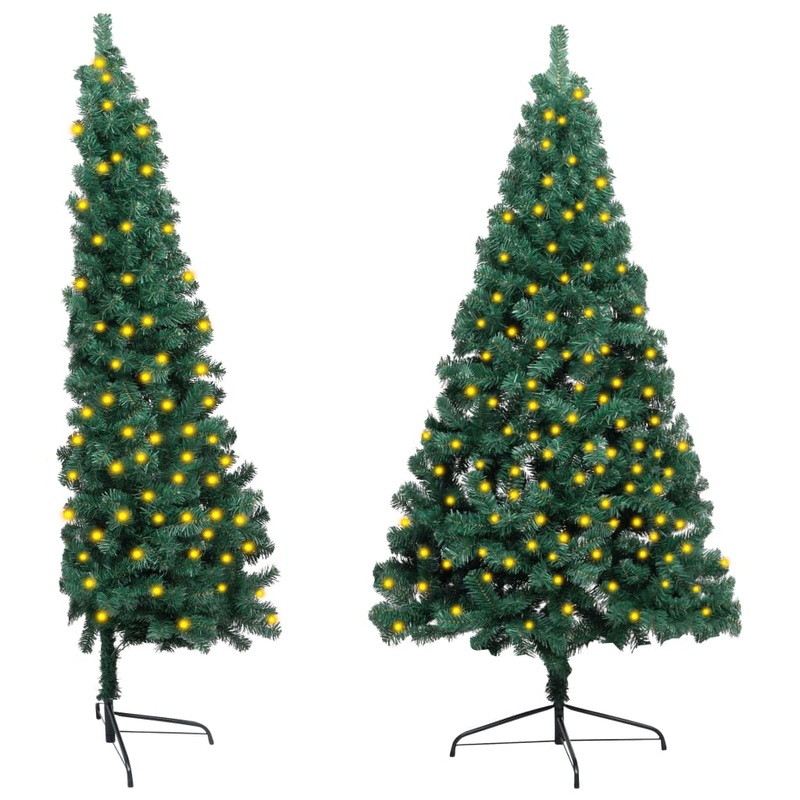 Berkfield Artificial Half Christmas Tree with LED&Stand Green 150 cm PVC