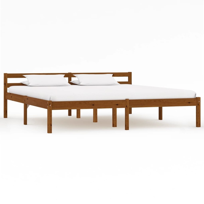 Berkfield Bed Frame Honey Brown Solid Pine Wood 160×200 cm