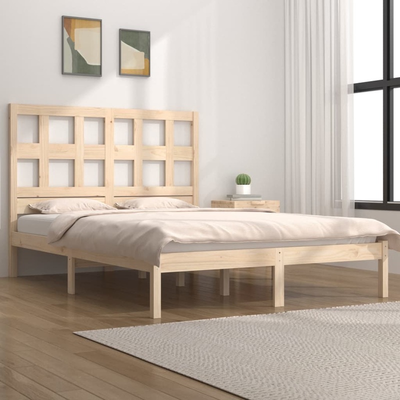 Berkfield Bed Frame Solid Wood Pine 180×200 cm Super King Size