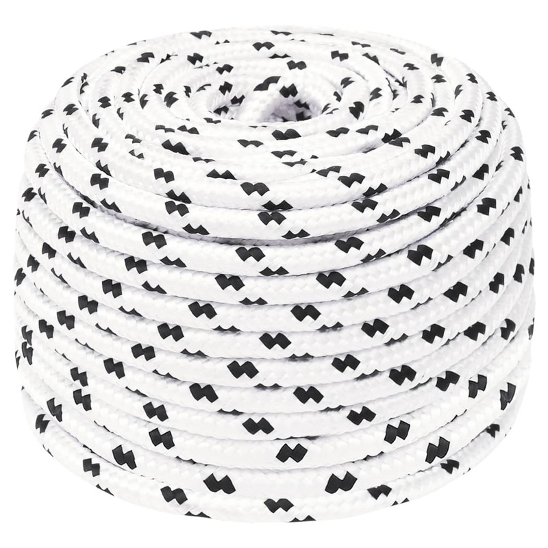 Berkfield Braided Boat Rope White 8 mmx100 m Polyester