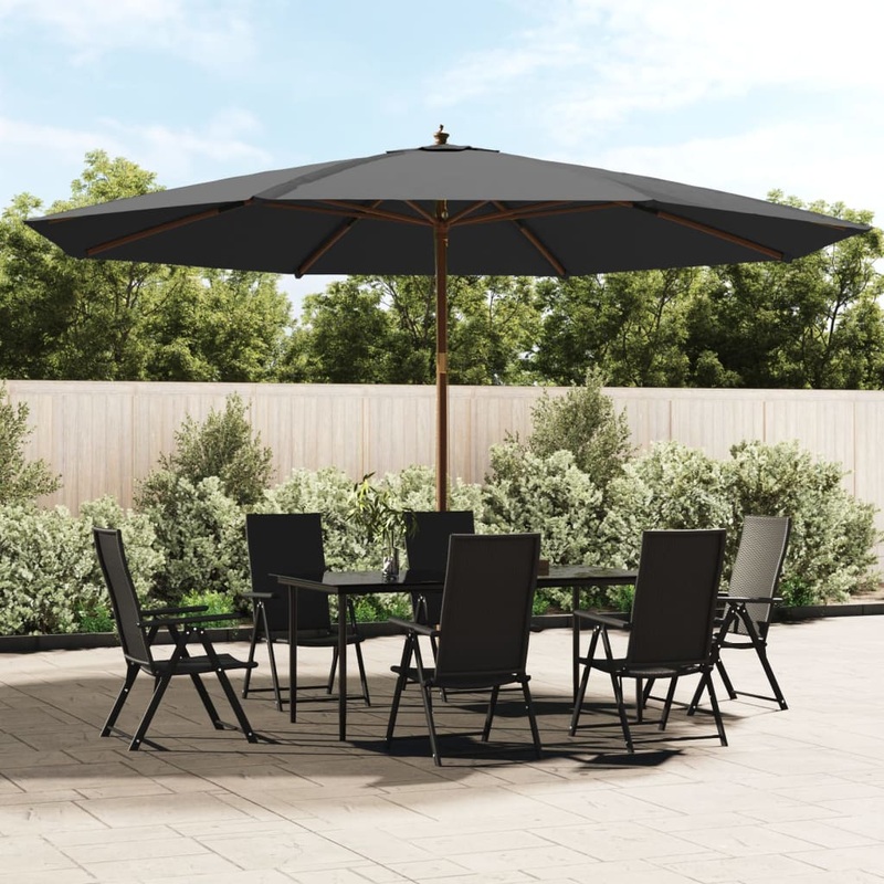 Berkfield Garden Parasol with Wooden Pole Anthracite 400×273 cm