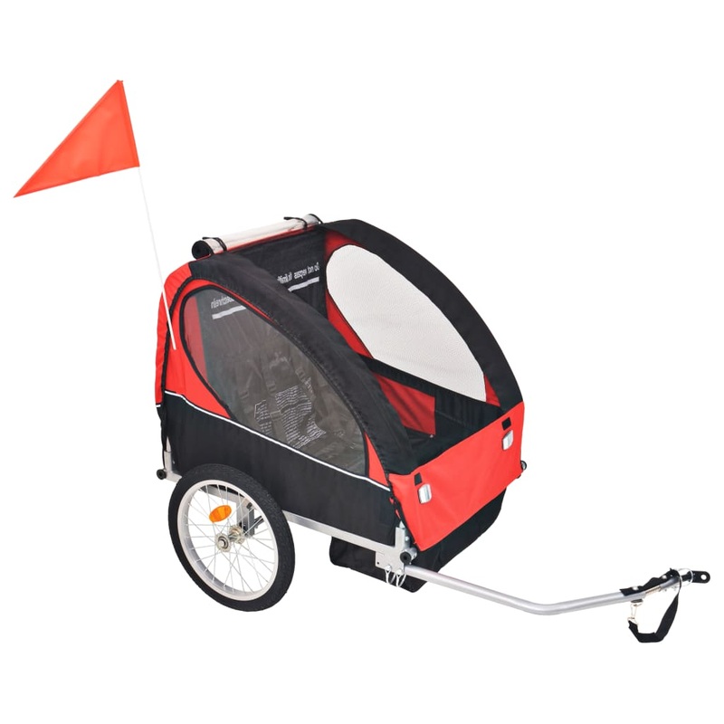 Berkfield Kids’ Bicycle Trailer Red and Black 30 kg