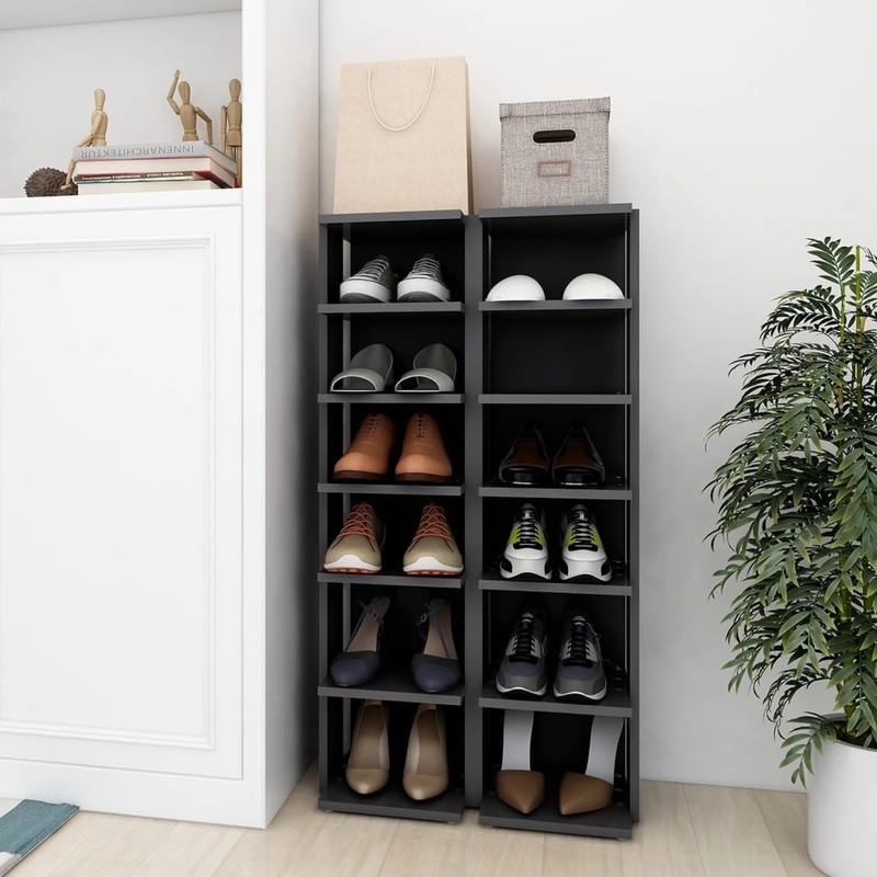 Berkfield Shoe Cabinets 2 pcs Grey 27.5x27x102 cm