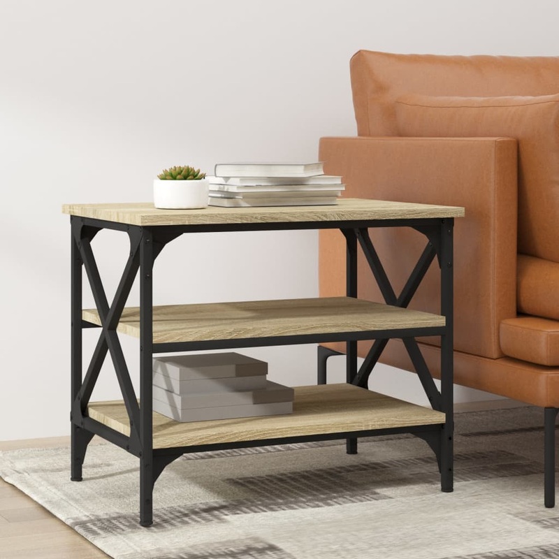 Berkfield Side Table Sonoma Oak 55x38x45 cm Engineered Wood