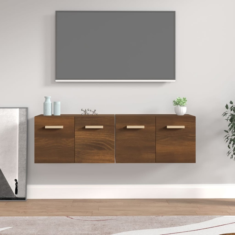 Berkfield Wall Cabinets 2 pcs Brown Oak 60×36.5×35 cm Engineered Wood