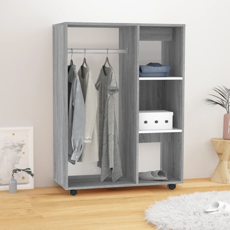 Berkfield Wardrobe Grey Sonoma 80x40x110 cm Engineered Wood