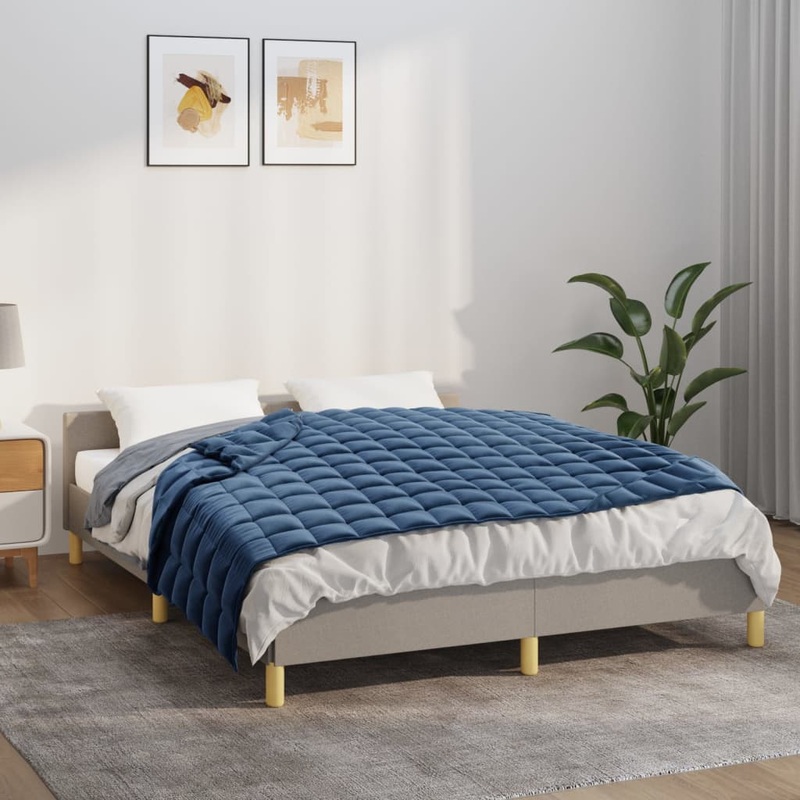 Berkfield Weighted Blanket Blue 137×200 cm Single 6 kg Fabric