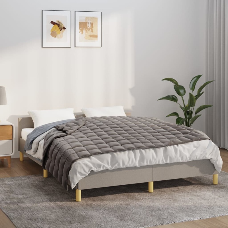 Berkfield Weighted Blanket Grey 137×200 cm Single 6 kg Fabric
