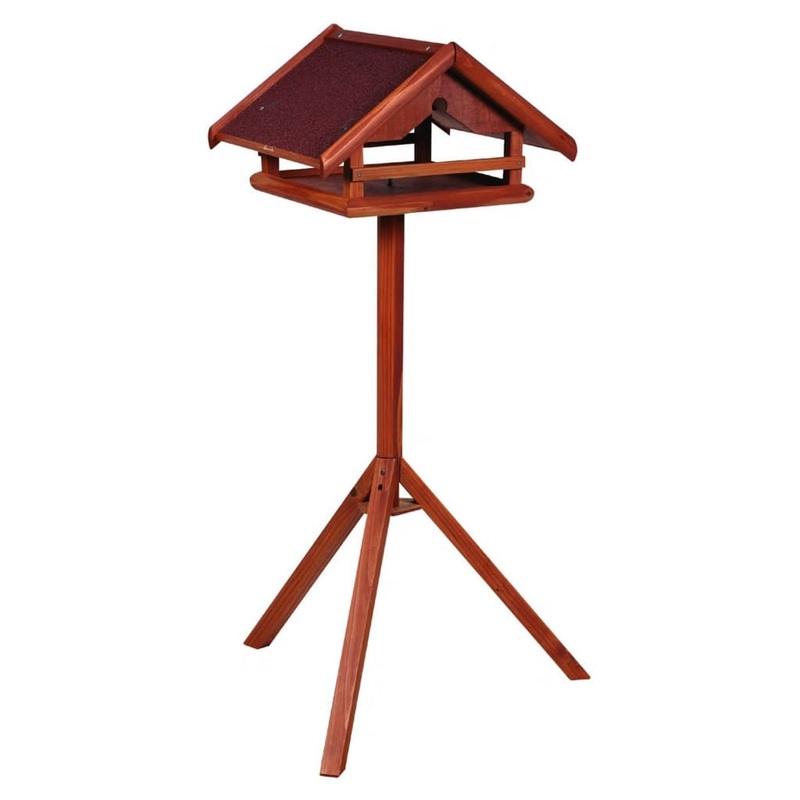 FLAMINGO Bird Table with Stand Hafnir 42×40.5×119 cm Brown
