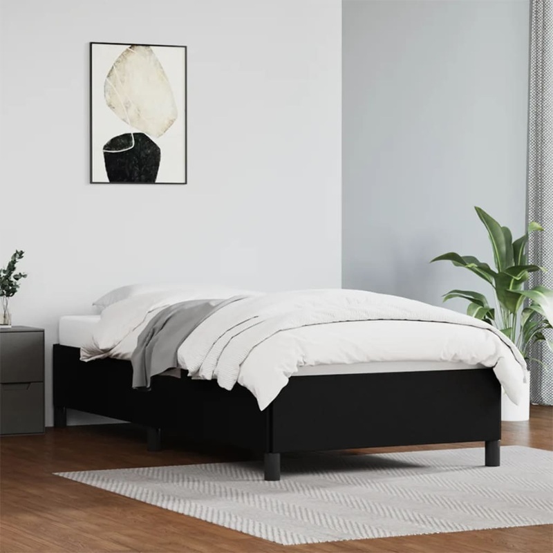 Berkfield Bed Frame Black 90×190 cm 3FT Single Faux Leather