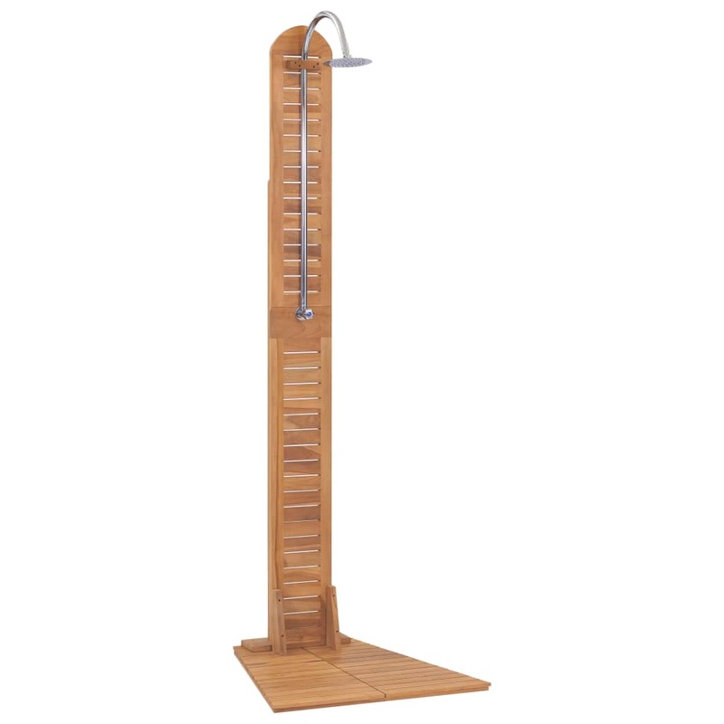 Berkfield Garden Shower Solid Teak 70x75x204 cm