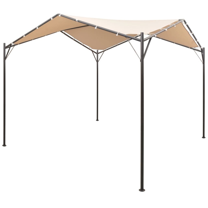 Berkfield Gazebo Pavilion Tent Canopy 4×4 m Steel Beige