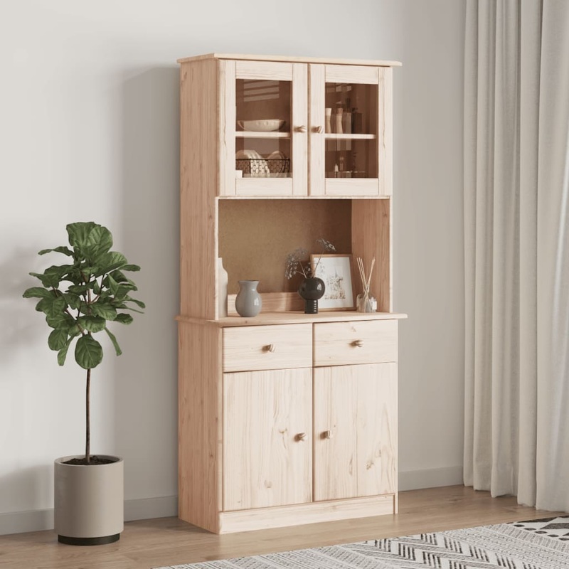 Berkfield Highboard ALTA 77x35x165 cm Solid Wood Pine