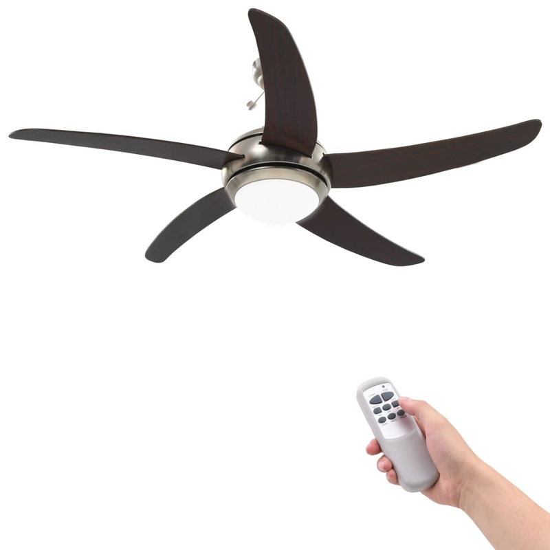 Berkfield Ornate Ceiling Fan with Light 128 cm Brown