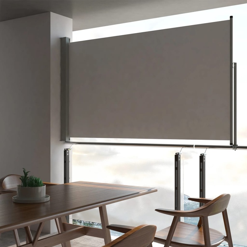 Berkfield Patio Retractable Side Awning 140 x 300 cm Grey