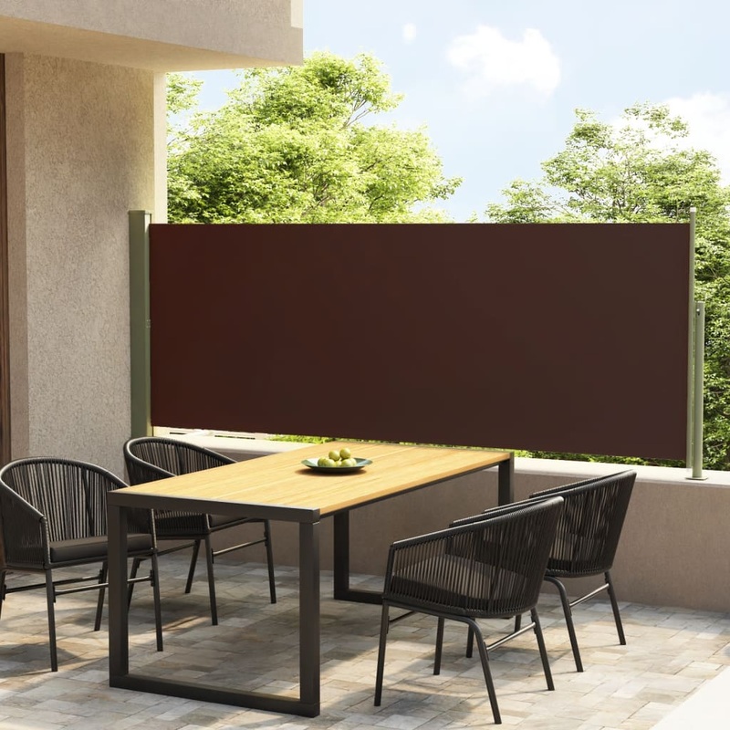 Berkfield Patio Retractable Side Awning 140×300 cm Brown