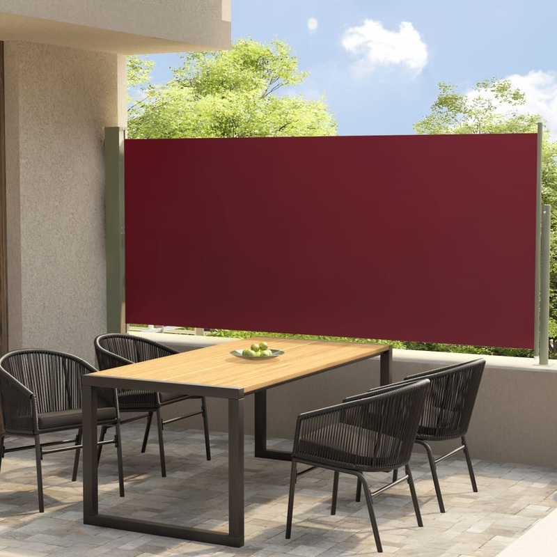 Berkfield Patio Retractable Side Awning 140×300 cm Red