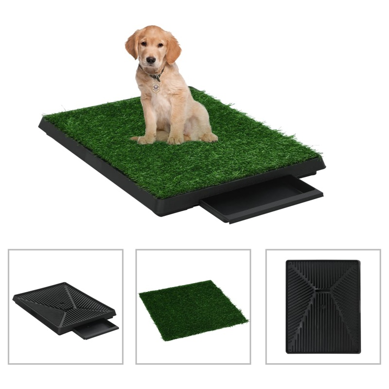 Berkfield Pet Toilet with Tray & Faux Turf Green 63x50x7 cm WC