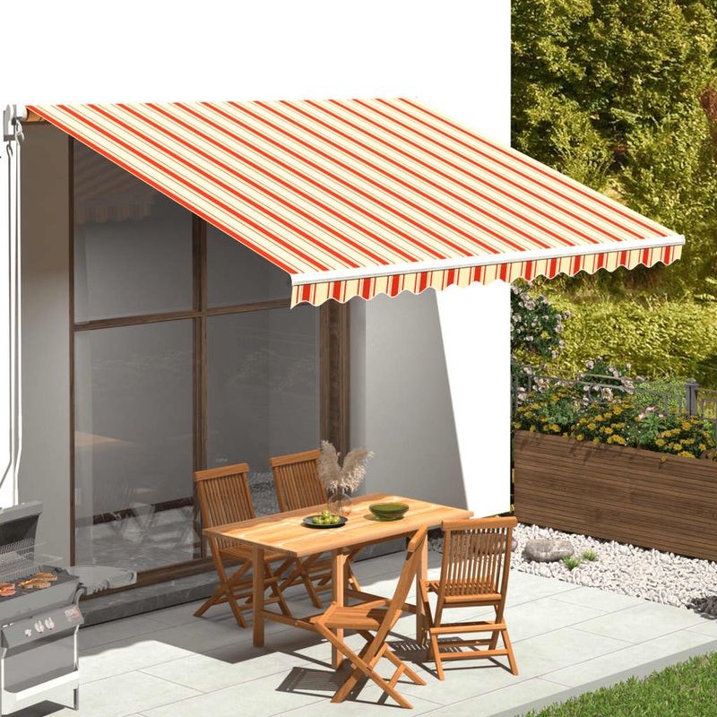 Berkfield Replacement Fabric for Awning Yellow and Orange 4×3 m