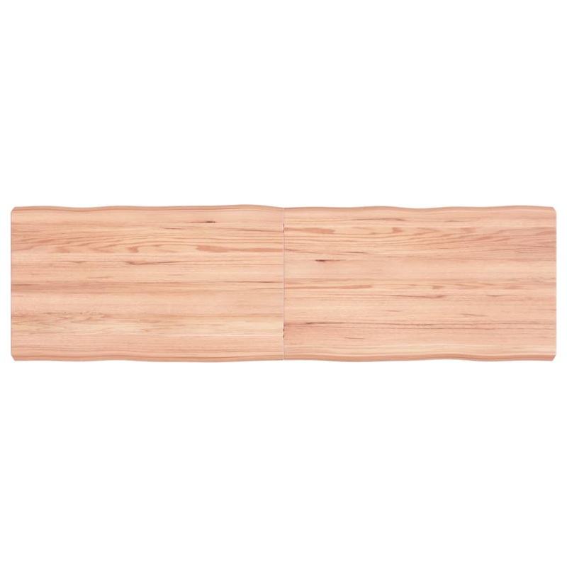 Berkfield Table Top Light Brown 140x40x6 cm Treated Solid Wood Oak Live Edge