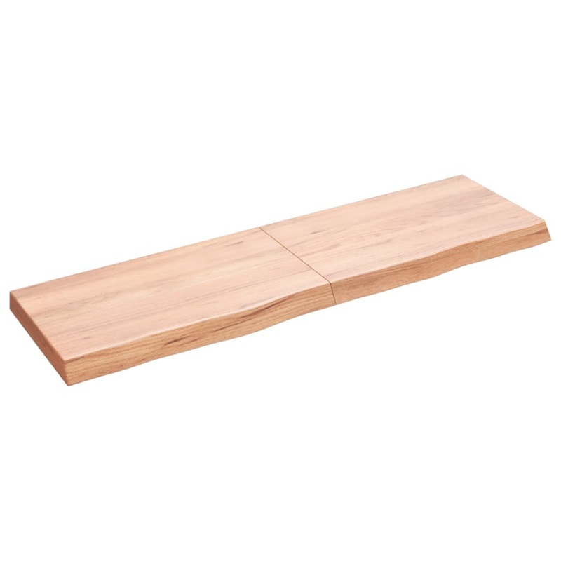 Berkfield Wall Shelf Light Brown 140x40x6 cm Treated Solid Wood Oak