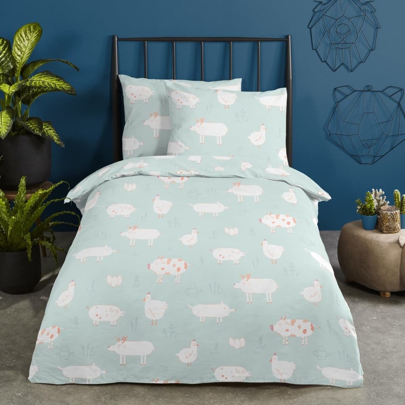 Good Morning Kids Duvet Cover PETTING Z 140×200/220 cm Mint