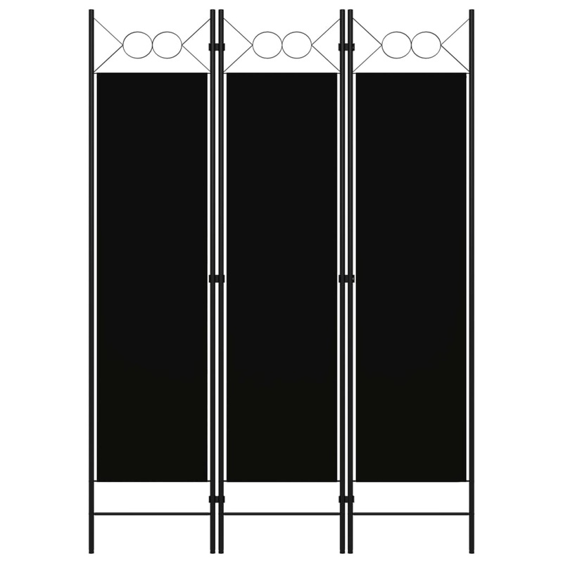 Berkfield 3-Panel Room Divider Black 120×180 cm