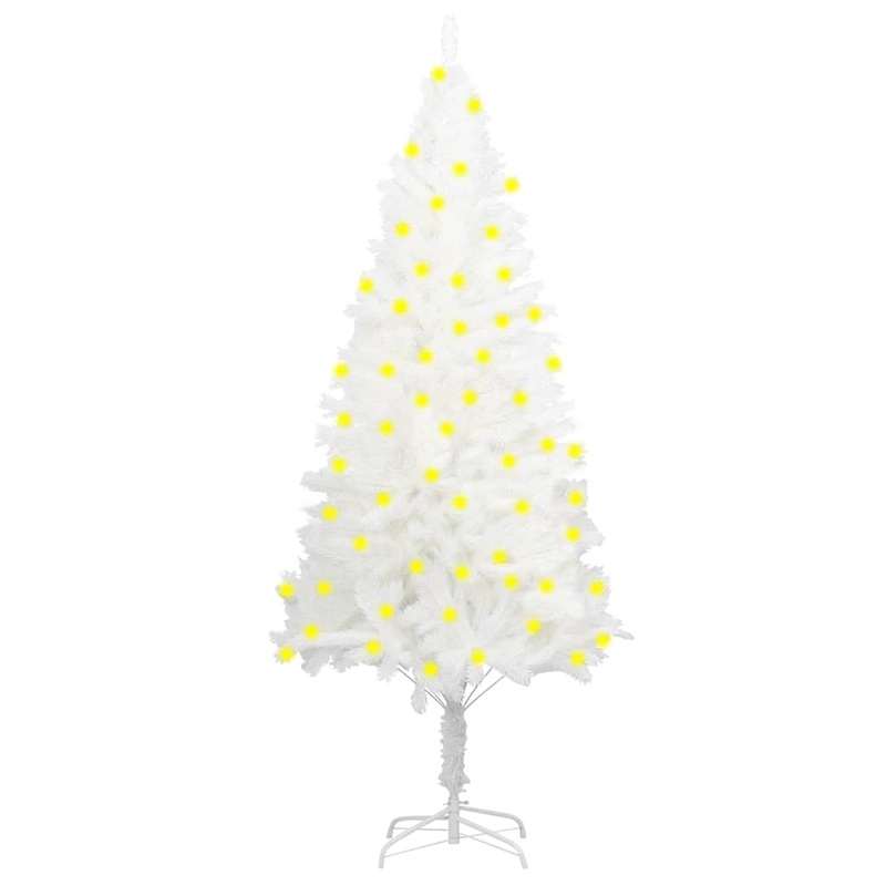 Berkfield Artificial Christmas Tree with LEDs White 150 cm
