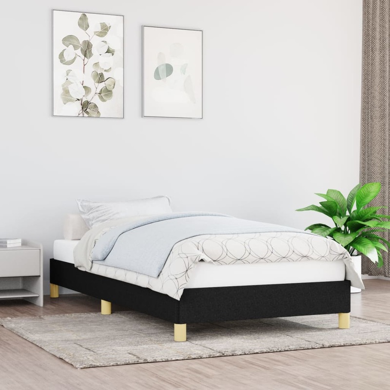 Berkfield Bed Frame Black 90×190 cm 3FT Single Fabric