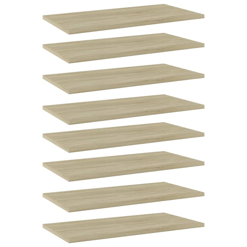 Berkfield Bookshelf Boards 8 pcs Sonoma Oak 60x30x1.5 cm Engineered Wood