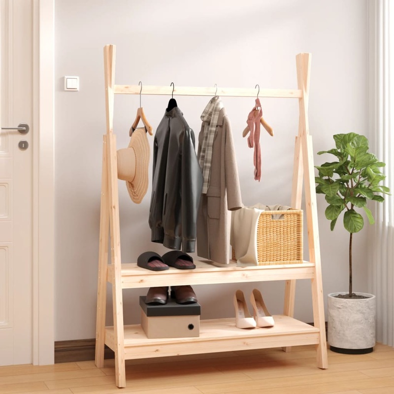 Berkfield Clothes Rack 100×45.5×150 cm Solid Wood Pine