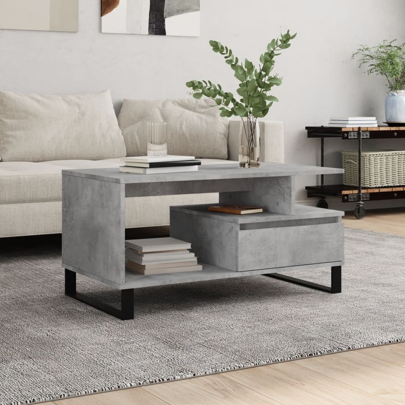 Berkfield Coffee Table Concrete Grey 90x49x45 cm Engineered Wood