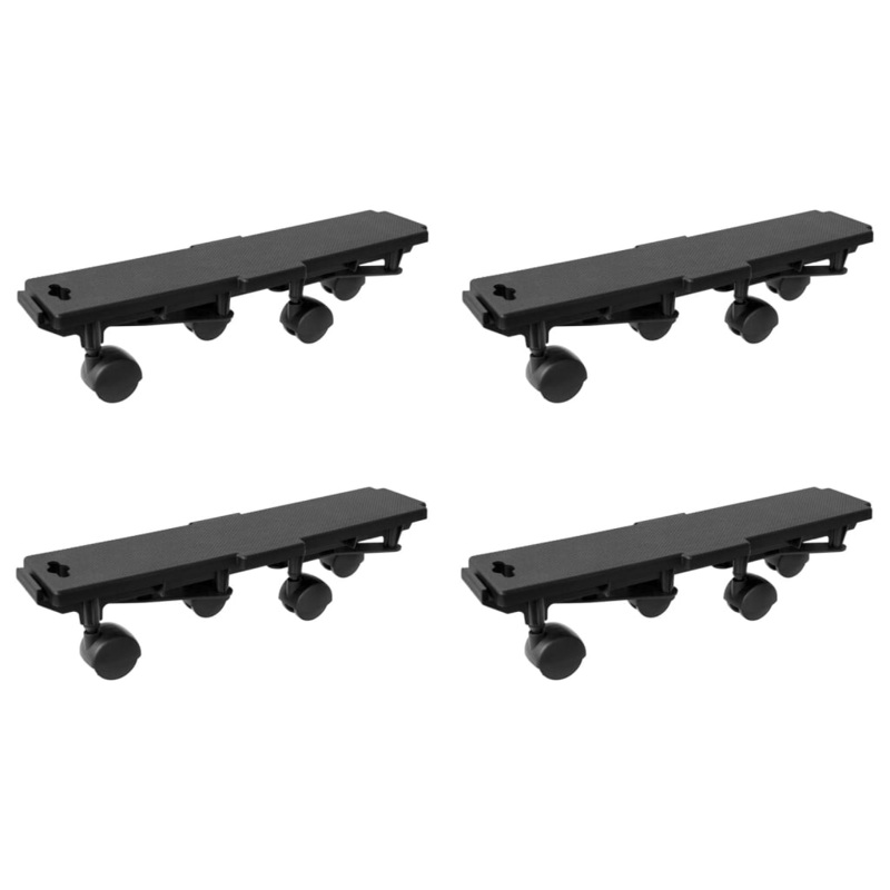 Berkfield Moving Dollies with 4 Wheels 4 pcs Black Polypropylene 170 kg