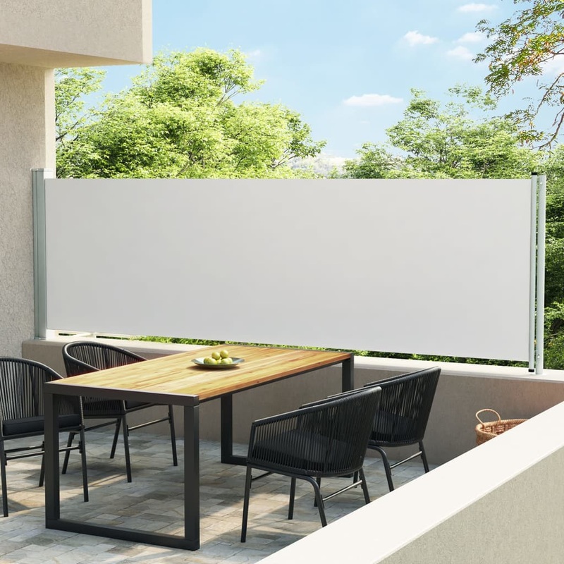 Berkfield Patio Retractable Side Awning 140×600 cm Cream