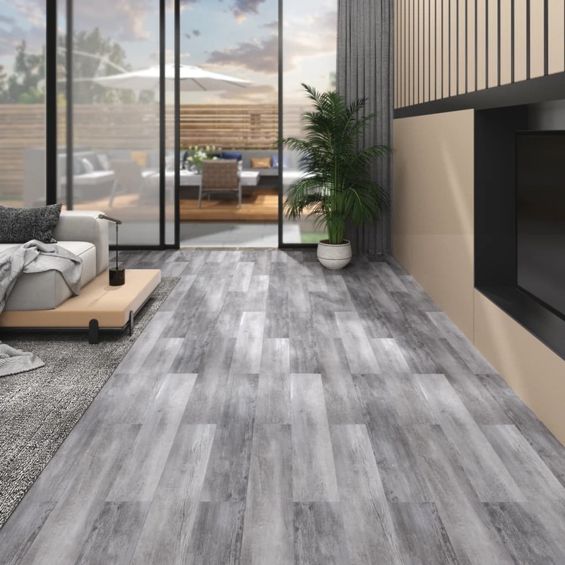Berkfield PVC Flooring Planks 5.02 m__ 2 mm Self-adhesive Matt Wood Grey