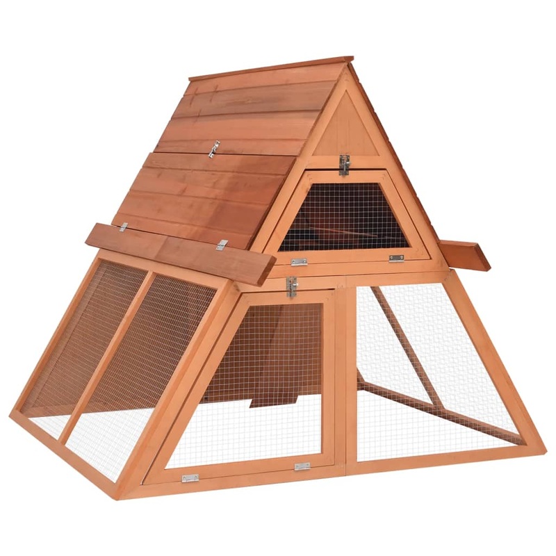 Berkfield Rabbit Hutch 152x127x109.5 cm Solid Firwood