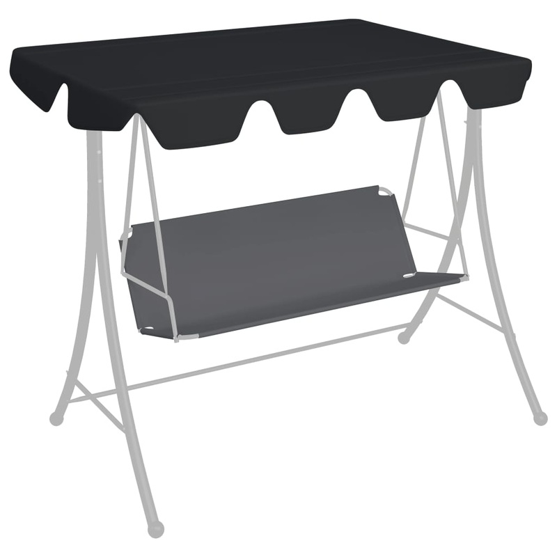 Berkfield Replacement Canopy for Garden Swing Black 150/130×70/105 cm