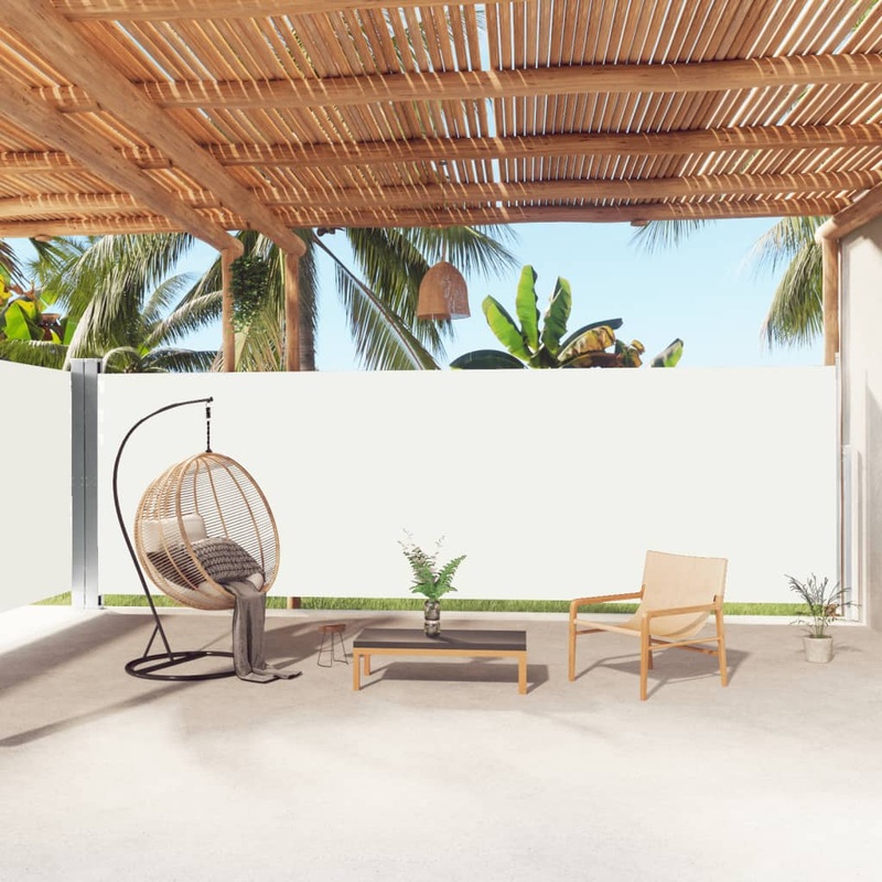 Berkfield Retractable Side Awning Cream 200×1000 cm