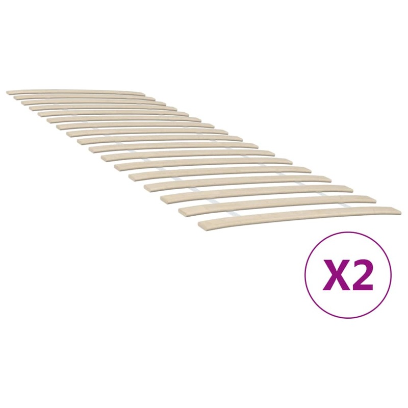 Berkfield Slatted Bed Bases with 34 Slats 2 pcs 70×200 cm