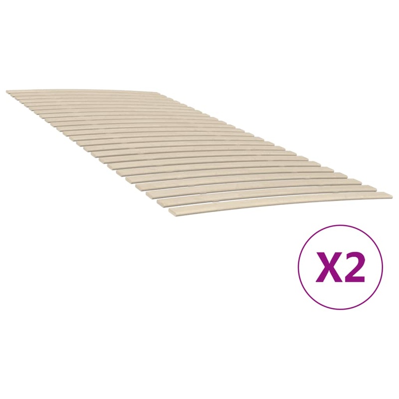Berkfield Slatted Bed Bases with 48 Slats 2 pcs 90×200 cm