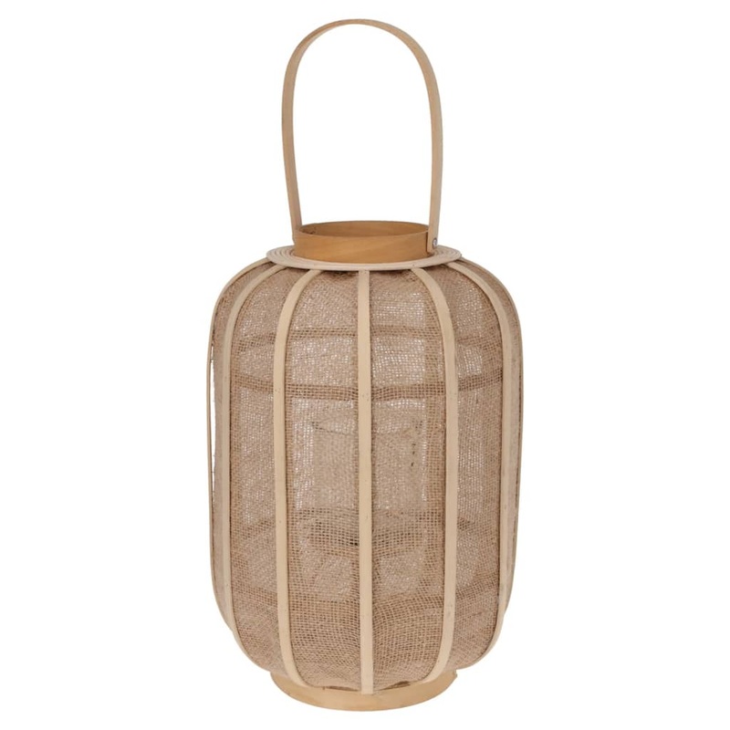 H&S Collection Hanging Lantern Rattan 28×40 cm Beige