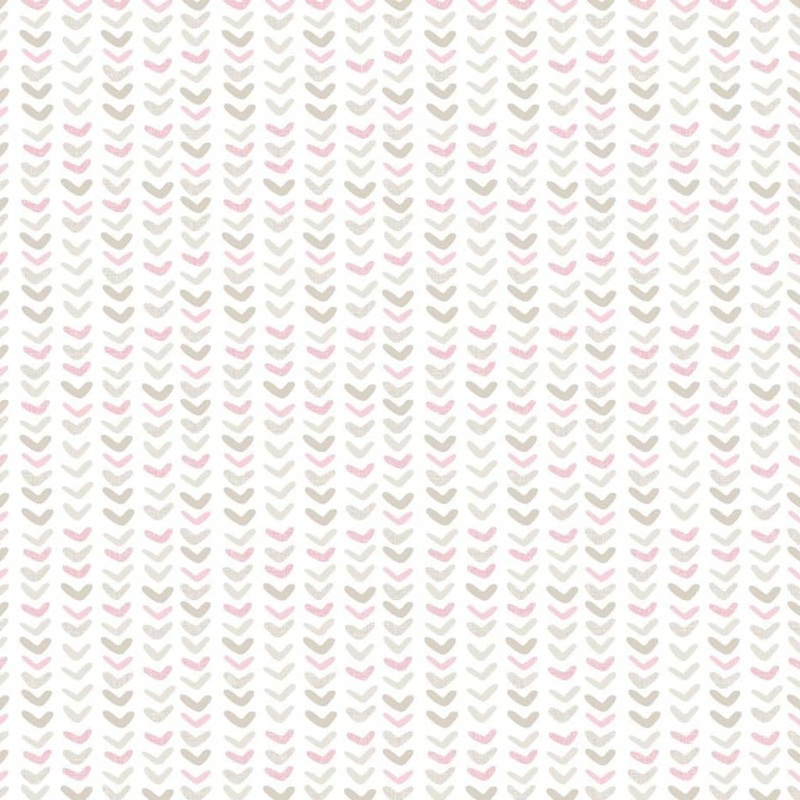 Noordwand Wallpaper Mondo baby Small Harts White and Pink