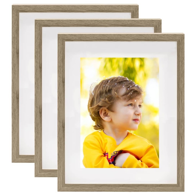 Berkfield 3D Box Photo Frames 3 pcs Dark Wood 21×29.7 cm for 15×20 cm Picture