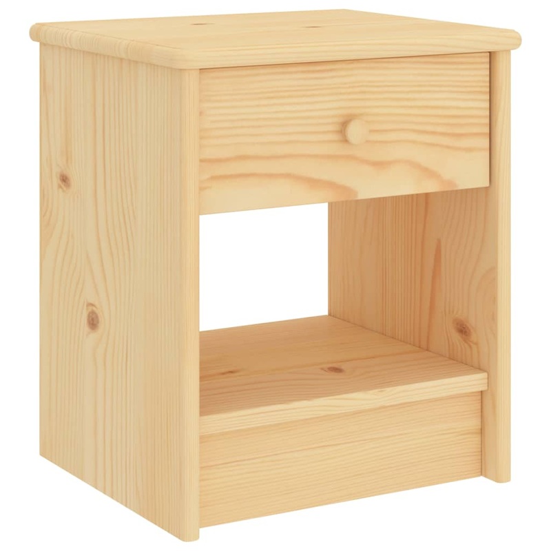 Berkfield Bedside Cabinet Light Wood 35x30x40 cm Solid Pinewood