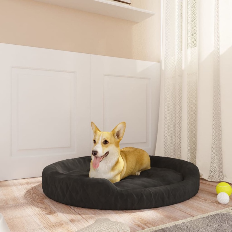 Berkfield Dog Bed Black 90x70x23 cm Plush