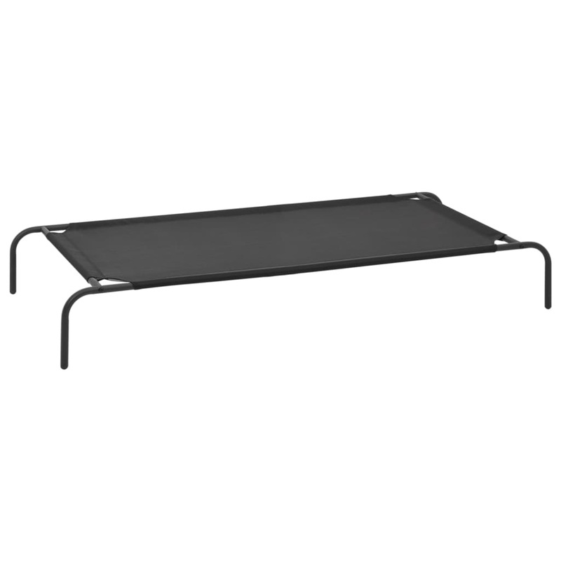 Berkfield Elevated Dog Bed Black XL Textilene